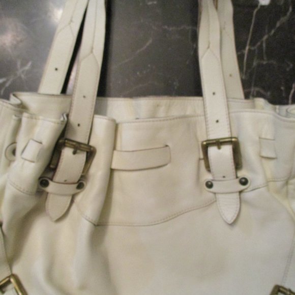 Cavalcanti Italian Leather Purse Bag Tote Cream - Picture 3 of 13